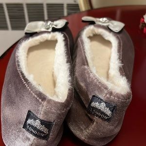 Pink/purple combination of slippers never worn faux fur London